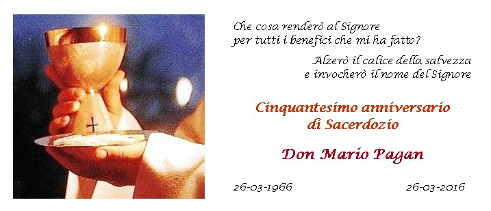 Auguri Don Mario Per Il Tuo Cinquantesimo Anniversario Di Ordinazione Sacerdotale